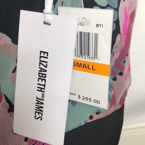 NWT Elizabeth and James silk floral Layered swing top SZ S Reg $255 - Picture 5 of 7